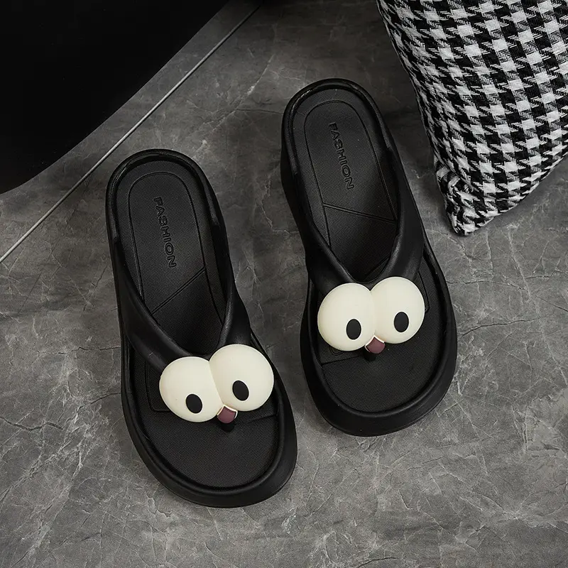 Summer Wedge-Heeled Slippers for Women, High-End Sandals, Thick-Soled Height-Increasing Shoes, High-Heeled Flip-Flops, Outdoor Wear Thong Sandals for Women - Image 8