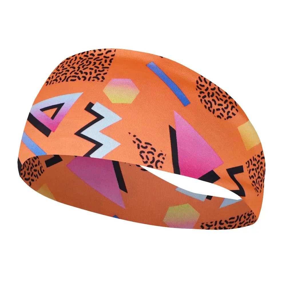 Retro Print Yoga Hair Band Orange Leopard Print - Image 11