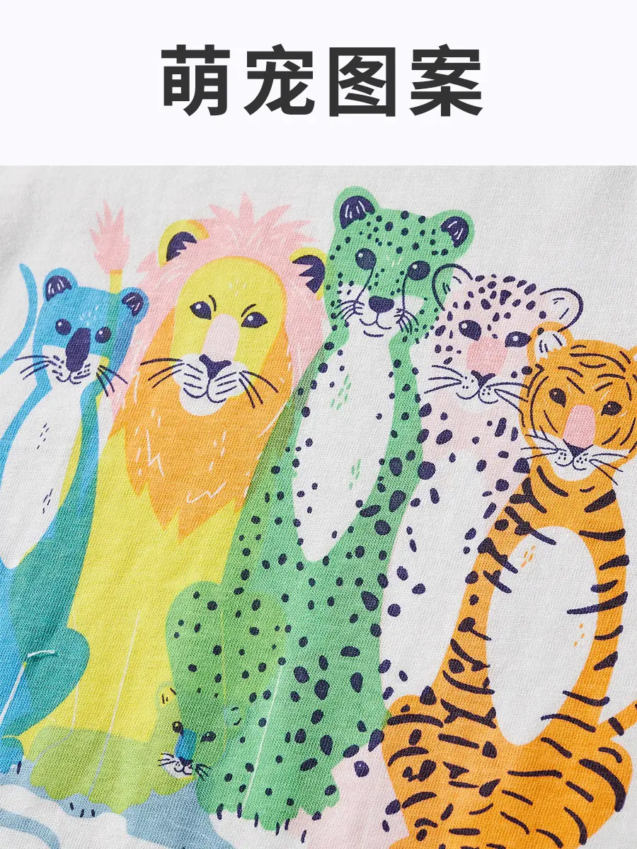 Kids Cartoon Print T-Shirt White 2025 Summer - Image 4