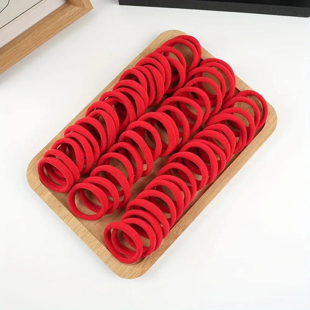 100 Pack Korean Style Hair Rings with High Elasticity - Image 13