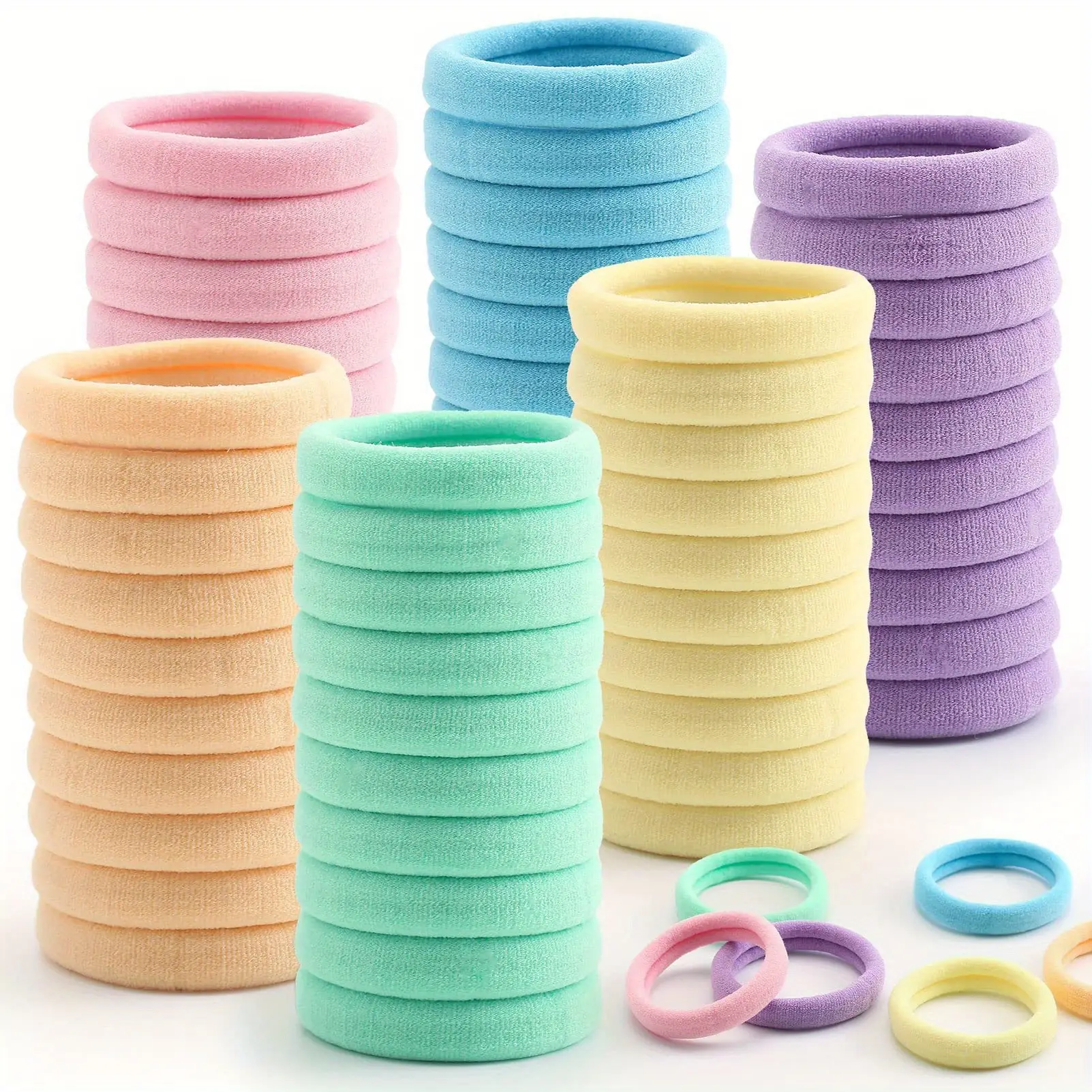 100 Pack Korean Style Hair Rings with High Elasticity - Image 2