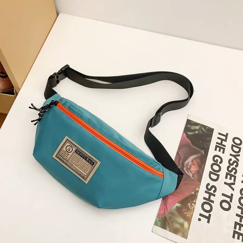 Men's Black Orange Sports Chest Bag with Adjustable Strap - Image 2