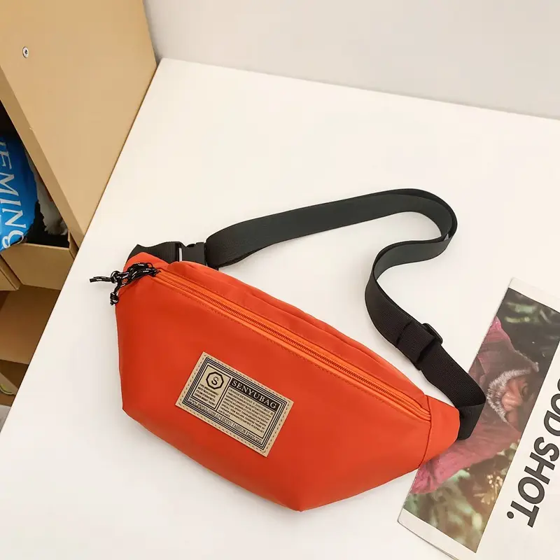 Men's Black Orange Sports Chest Bag with Adjustable Strap - Image 3