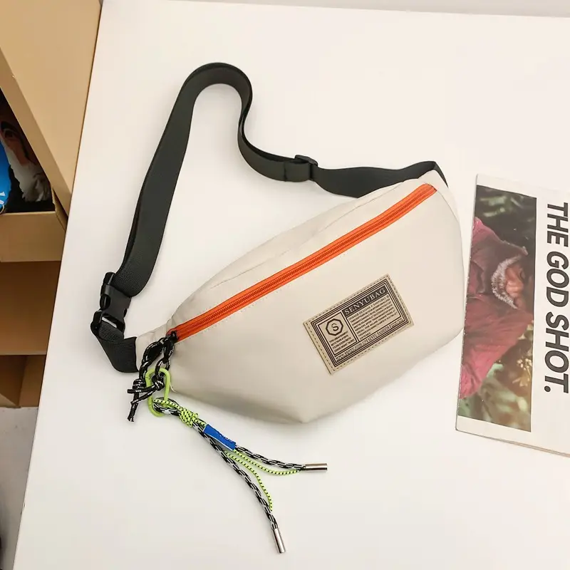 Men's Black Orange Sports Chest Bag with Adjustable Strap - Image 8