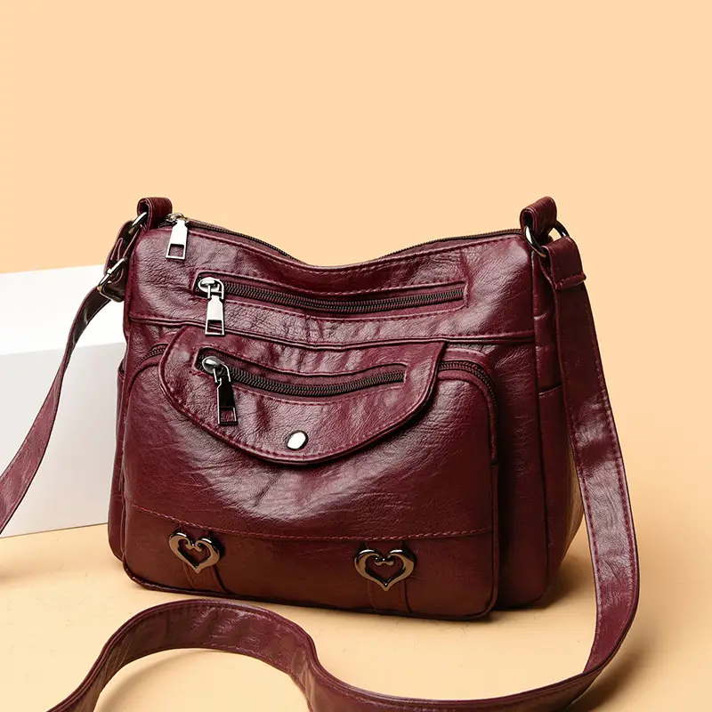 Women's Brown Crossbody Bag with 5 Pockets - Image 5