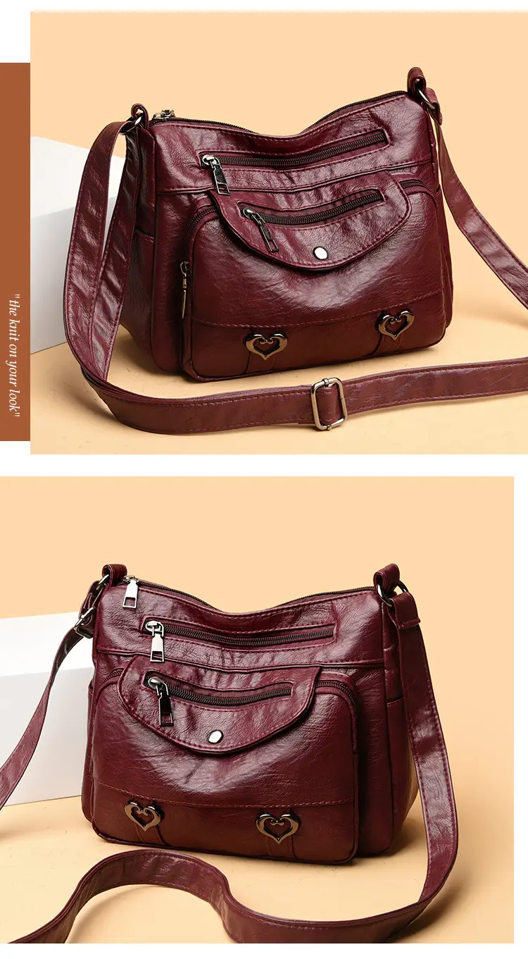 Women's Brown Crossbody Bag with 5 Pockets — feature 10