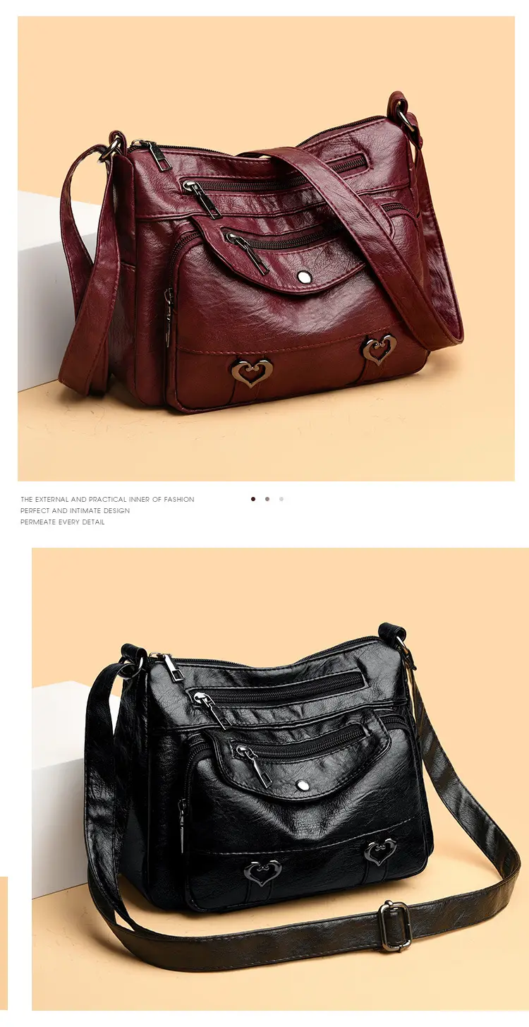 Women's Brown Crossbody Bag with 5 Pockets — feature 11