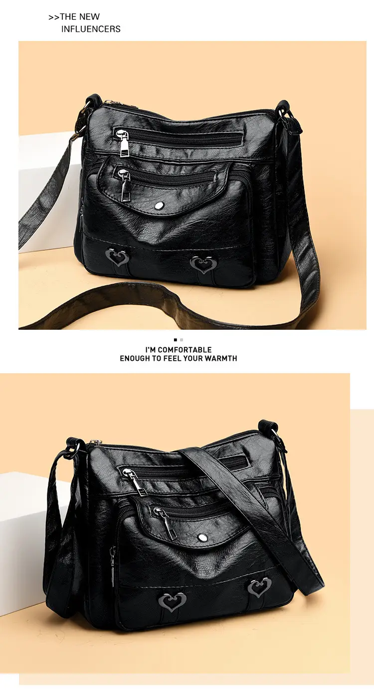 Women's Brown Crossbody Bag with 5 Pockets — feature 12