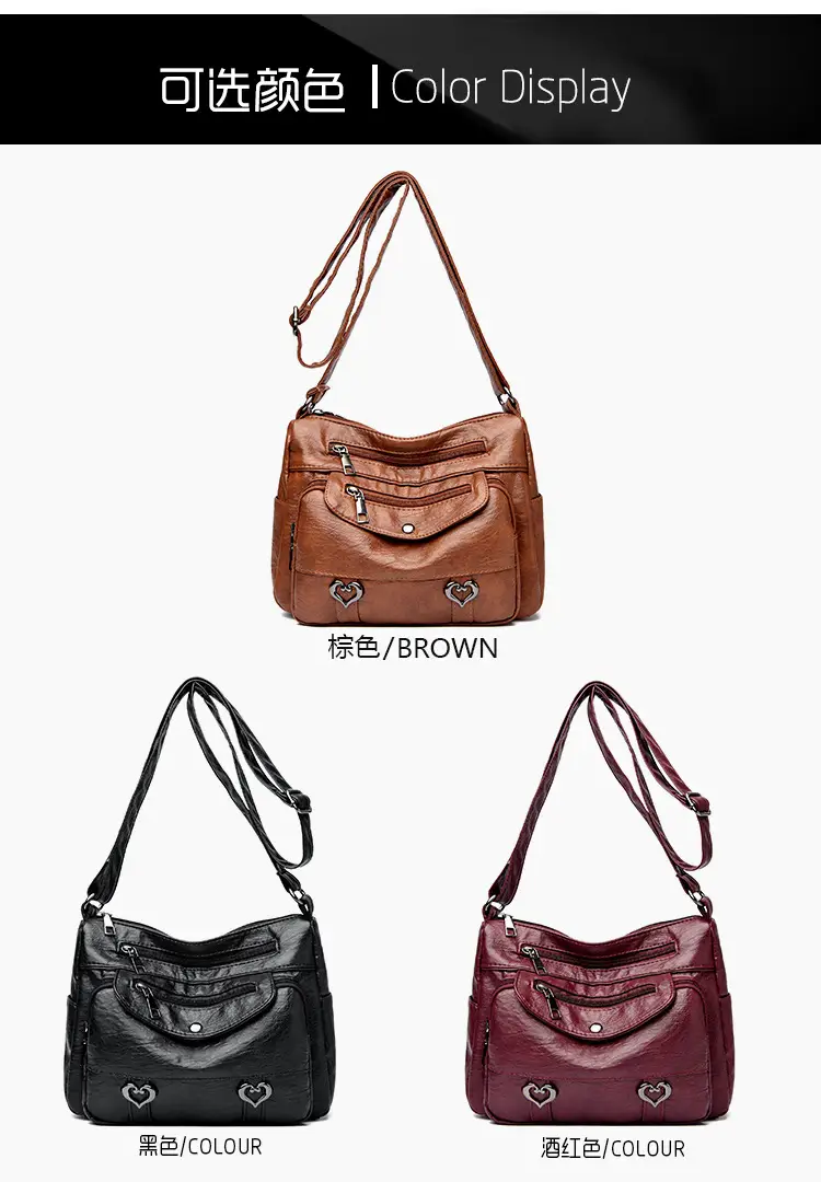 Women's Brown Crossbody Bag with 5 Pockets — feature 19