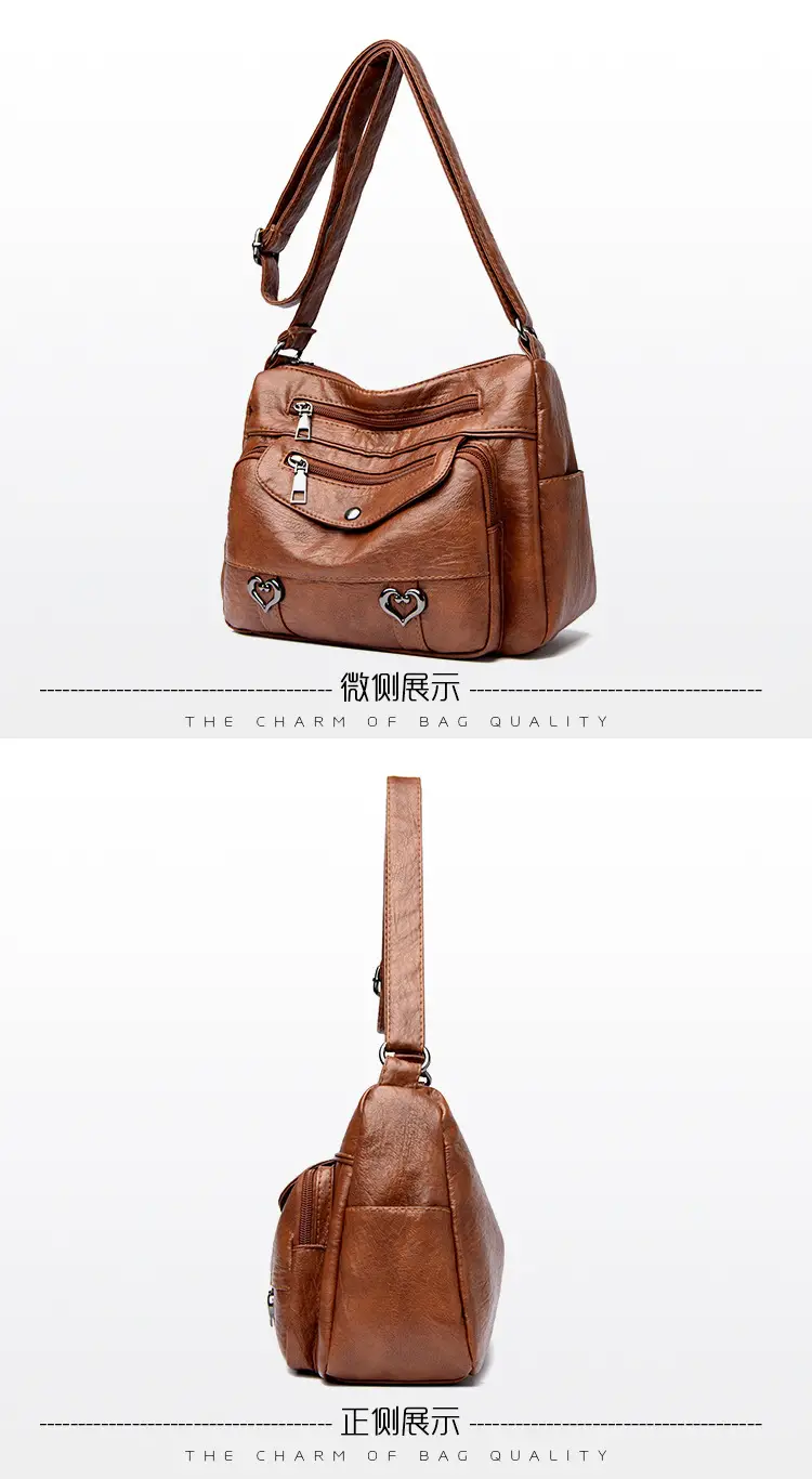 Women's Brown Crossbody Bag with 5 Pockets — feature 21