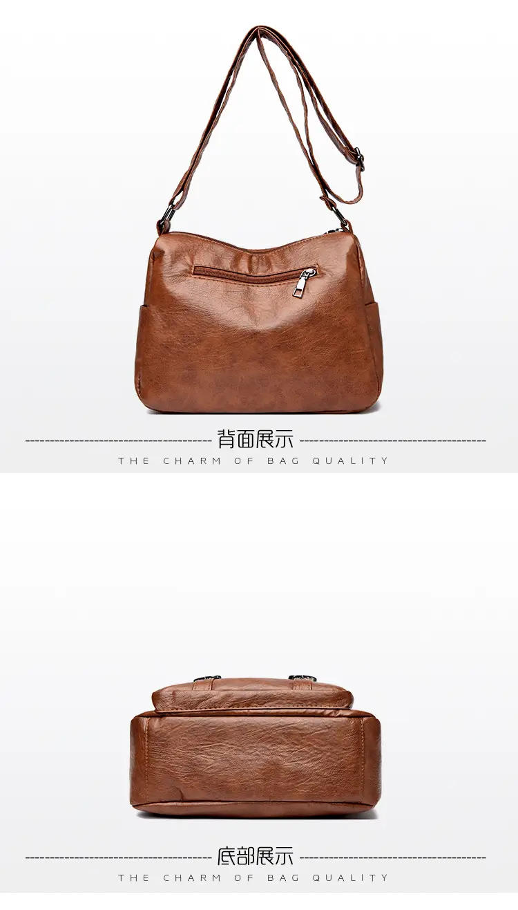 Women's Brown Crossbody Bag with 5 Pockets — feature 22