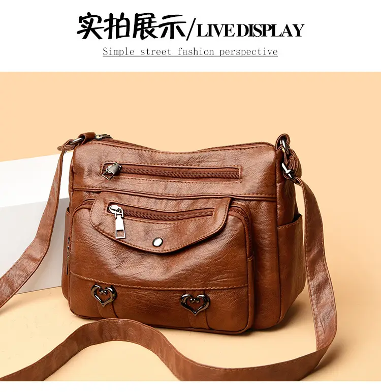 Women's Brown Crossbody Bag with 5 Pockets — feature 9