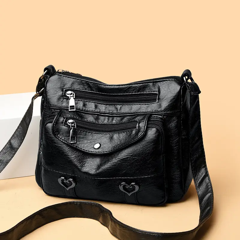 Women's Brown Crossbody Bag with 5 Pockets - Image 2