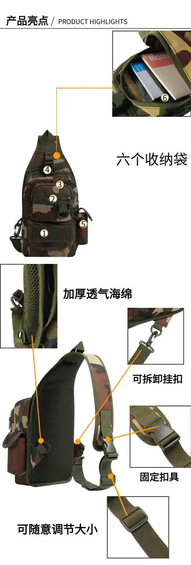 Men's Tactical Hidden Shoulder Bag Black Quick Access — feature 10