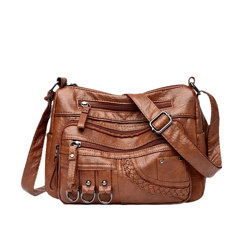 Women's 2026 Crossbody Bag Maroon Croc Leather - Image 8