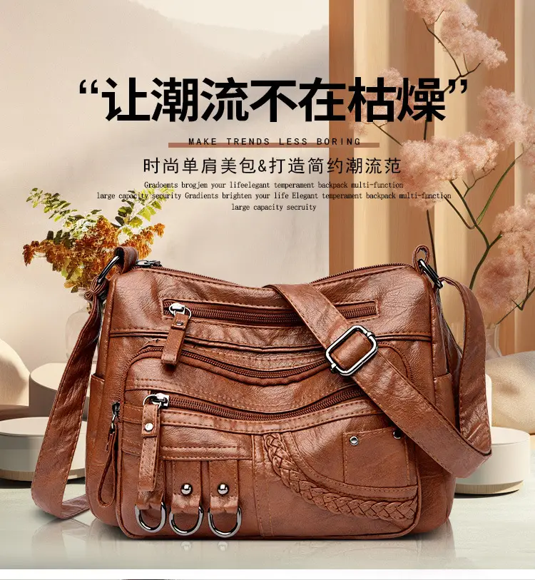 Women's 2026 Crossbody Bag Maroon Croc Leather — feature 1