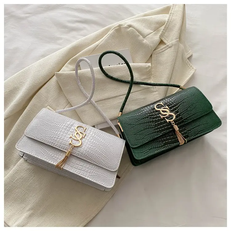 Green Croc Texture Shoulder Bag for Women 2024 — feature 29