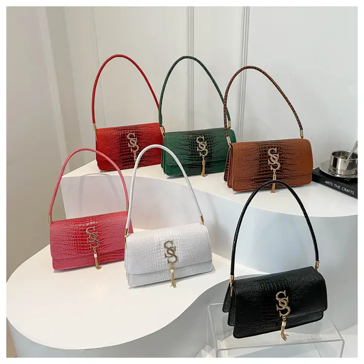 Green Croc Texture Shoulder Bag for Women 2024 — feature 30