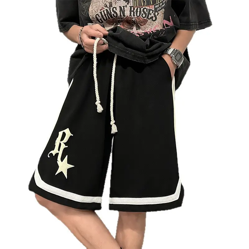 Men's Black Star Print Basketball Shorts Summer Wear - Image 5