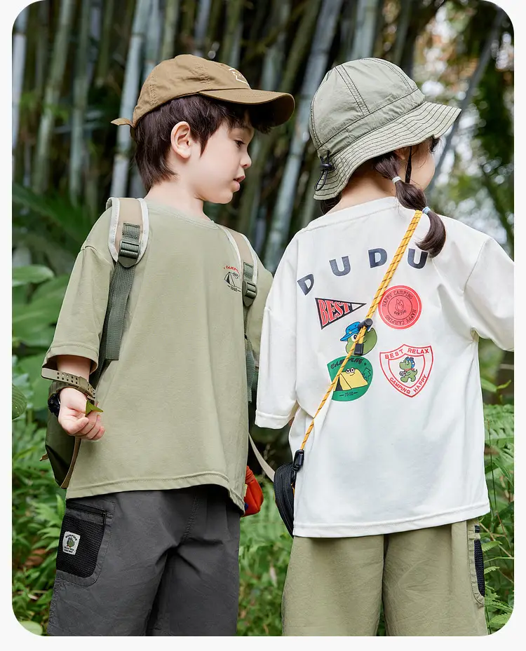 Dudujia Grey T-shirt for Boys Summer Camping Style — feature 12