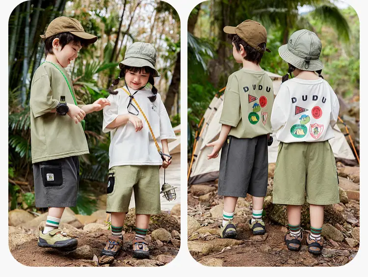 Dudujia Grey T-shirt for Boys Summer Camping Style — feature 17