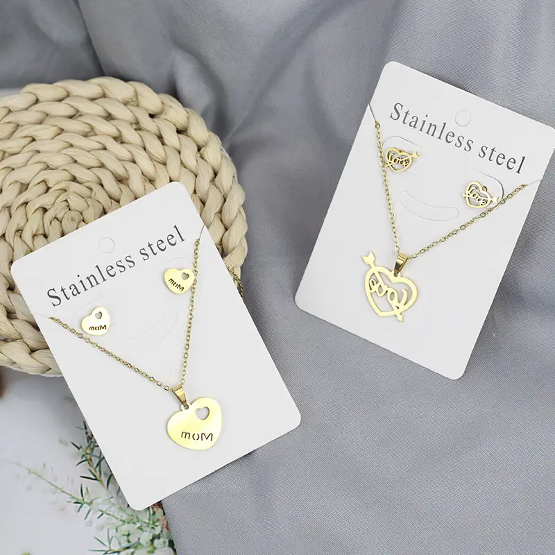 Stainless Steel Butterfly Jewelry Set Gold Earrings Necklace - Image 17