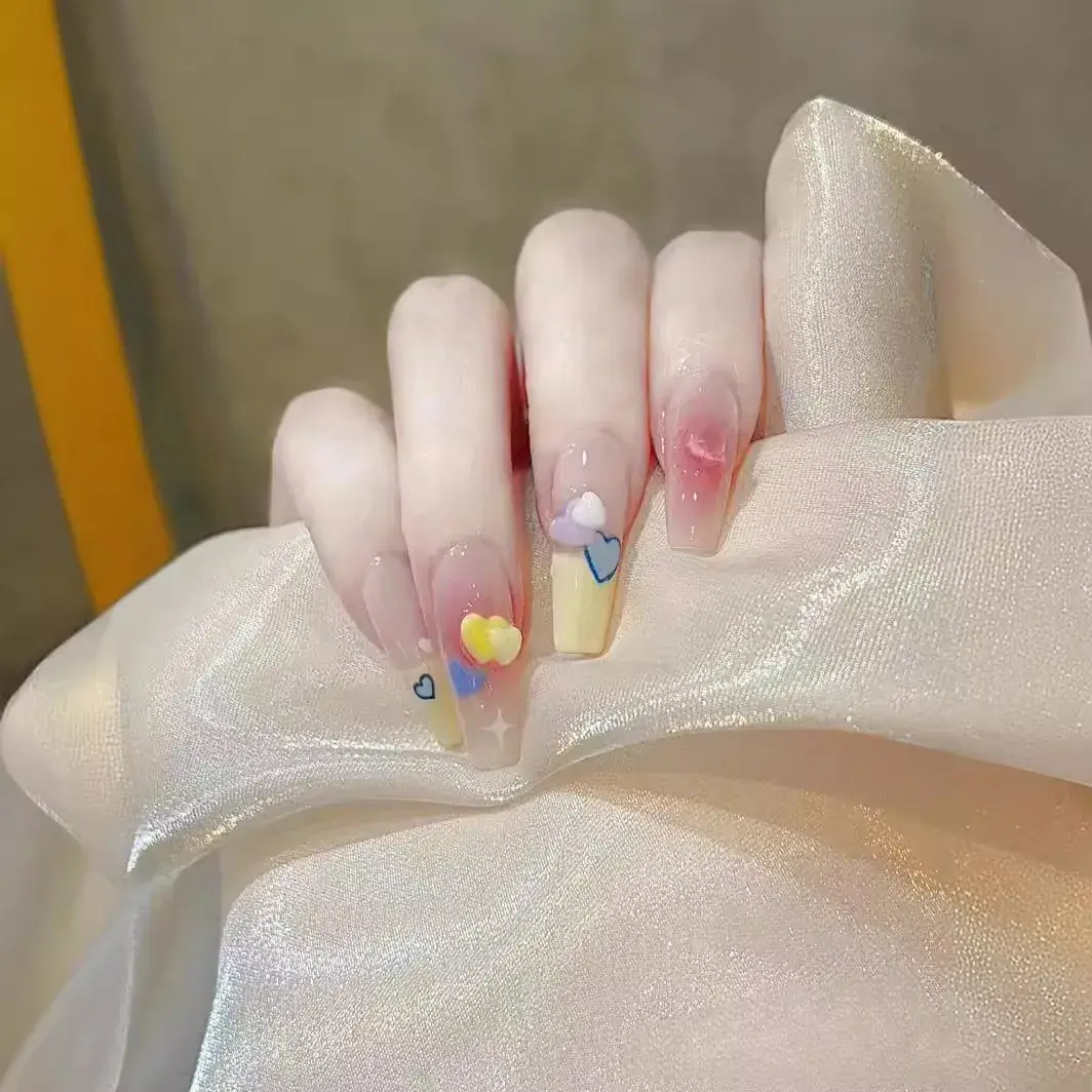 White Sweet Fake Nail Patch with Bow Design - Image 3