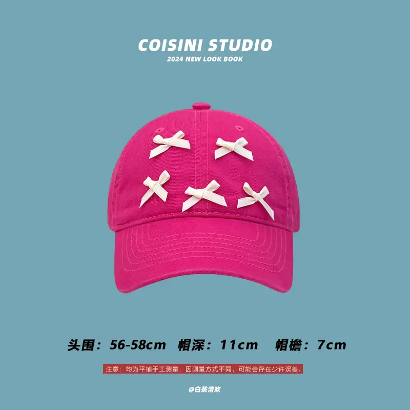 Bow Cap Women Summer Casual Baseball Hat 56-58cm - Image 31