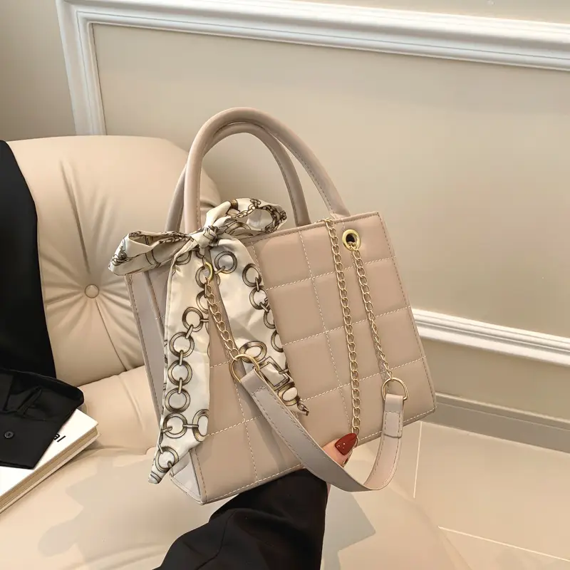 Elegant Scarf Bag Black Rhombic Shoulder Crossbody - Image 9