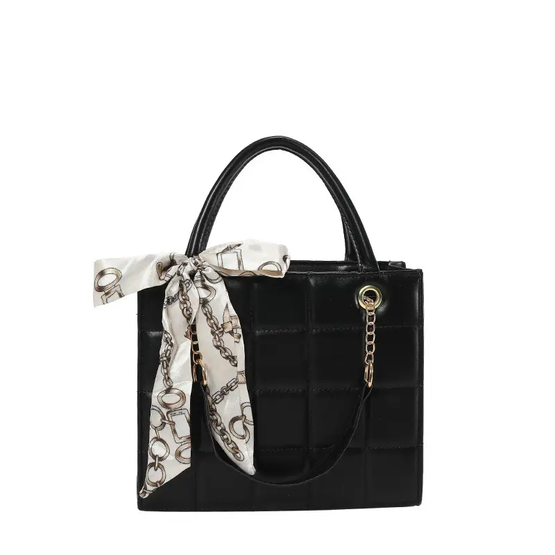 Elegant Scarf Bag Black Rhombic Shoulder Crossbody - Image 10