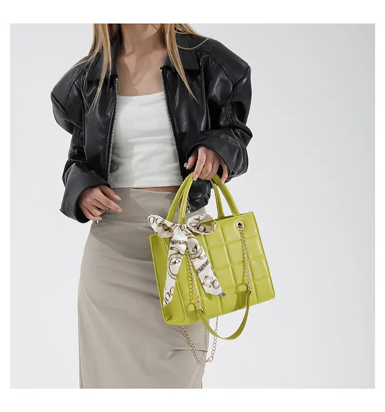 Elegant Scarf Bag Black Rhombic Shoulder Crossbody — feature 10
