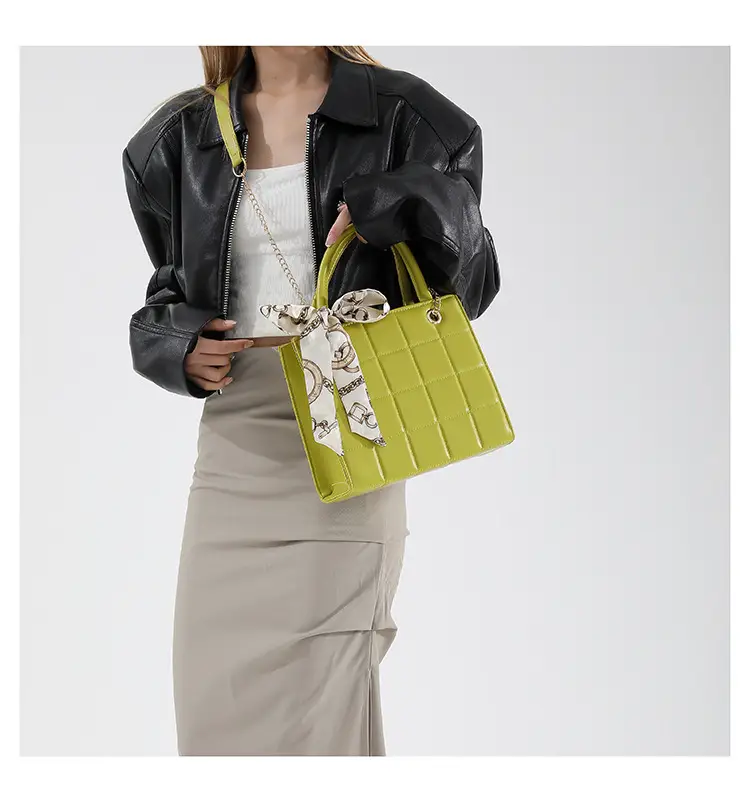 Elegant Scarf Bag Black Rhombic Shoulder Crossbody — feature 12