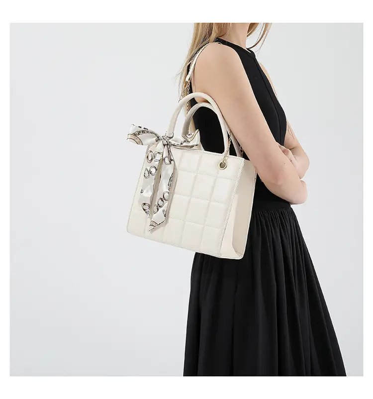 Elegant Scarf Bag Black Rhombic Shoulder Crossbody — feature 20