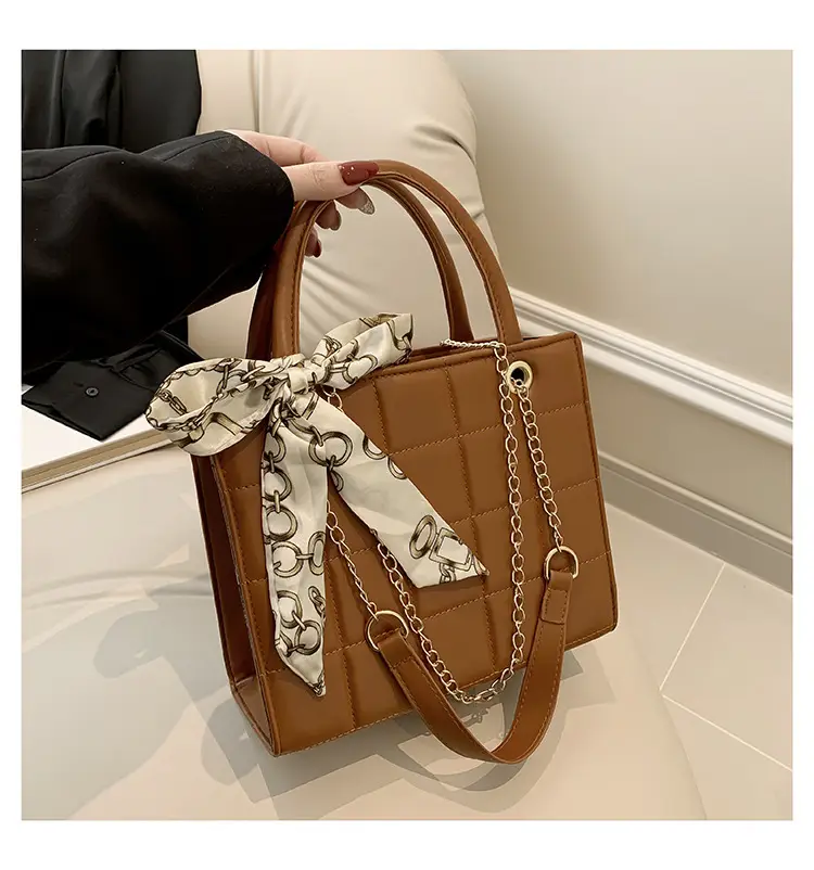 Elegant Scarf Bag Black Rhombic Shoulder Crossbody — feature 34