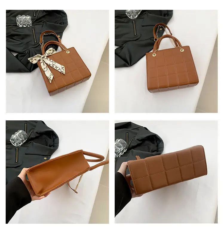 Elegant Scarf Bag Black Rhombic Shoulder Crossbody — feature 8