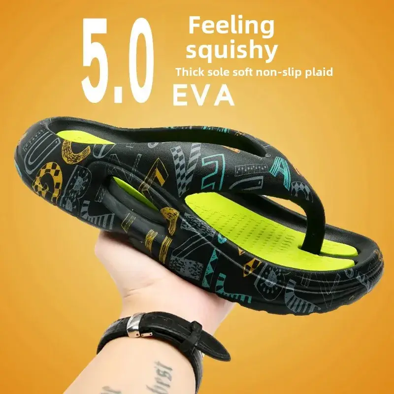 2024 Summer Large Size Flip-Flops Men's Green EVA