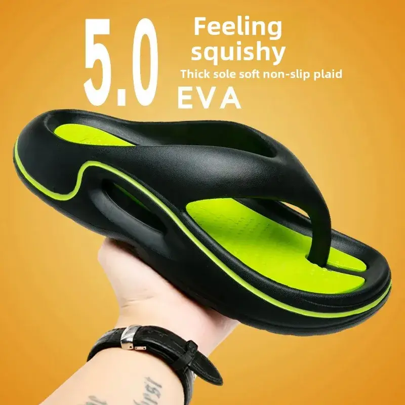 2024 Summer Large Size Flip-Flops Men's Green EVA