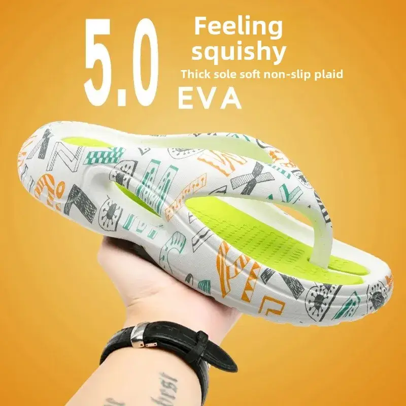 2024 Summer Large Size Flip-Flops Men's Green EVA