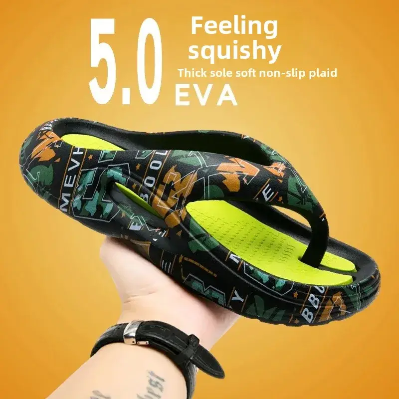2024 Summer Large Size Flip-Flops Men's Green EVA