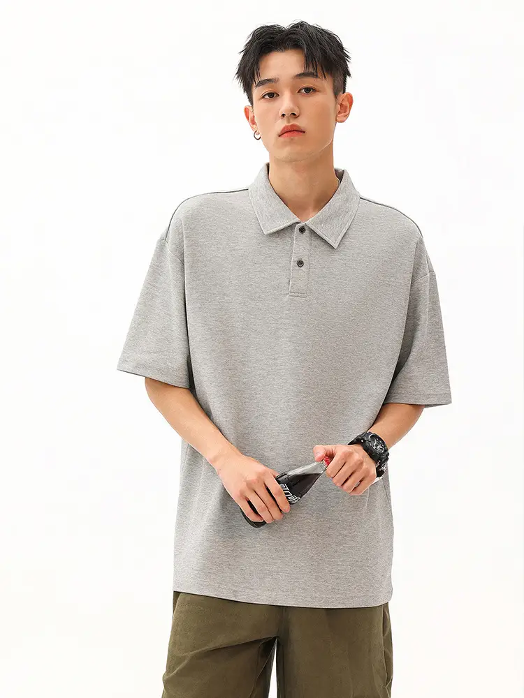 Men Cotton Polo Shirt Light Beige 32 Count Double Yarn - Image 18