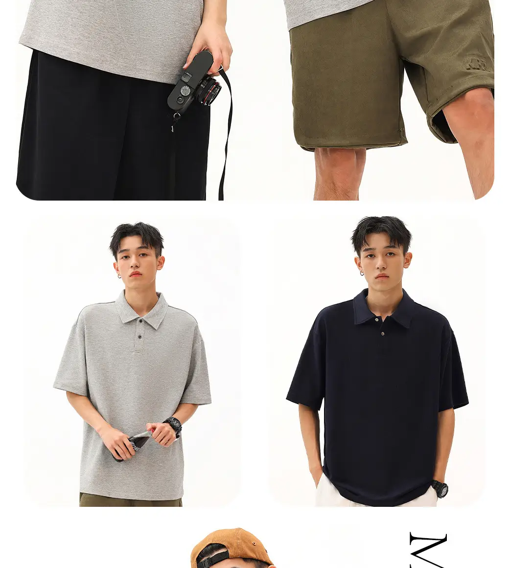 Men Cotton Polo Shirt Light Beige 32 Count Double Yarn — feature 13