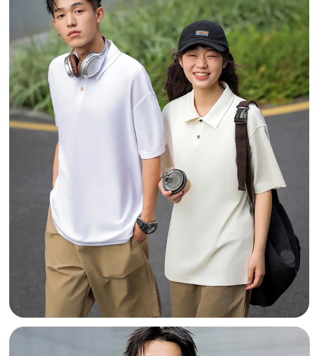 Men Cotton Polo Shirt Light Beige 32 Count Double Yarn — feature 15