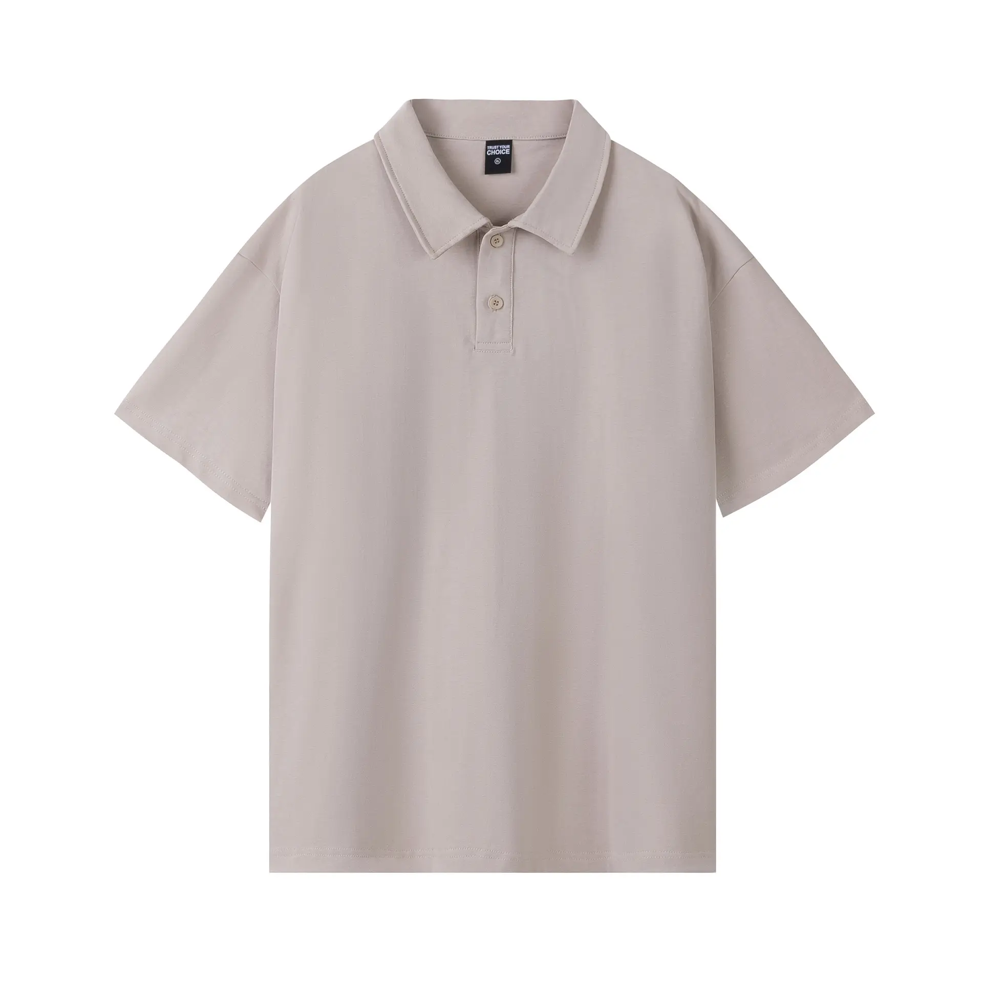 Men Cotton Polo Shirt Light Beige 32 Count Double Yarn - Image 6