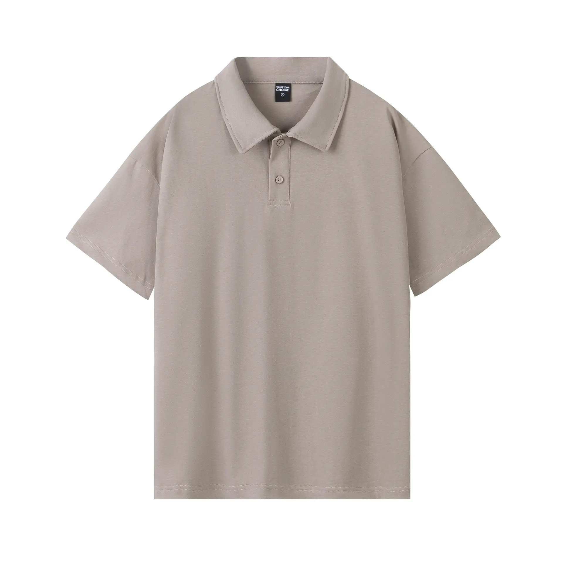 Men Cotton Polo Shirt Light Beige 32 Count Double Yarn - Image 7