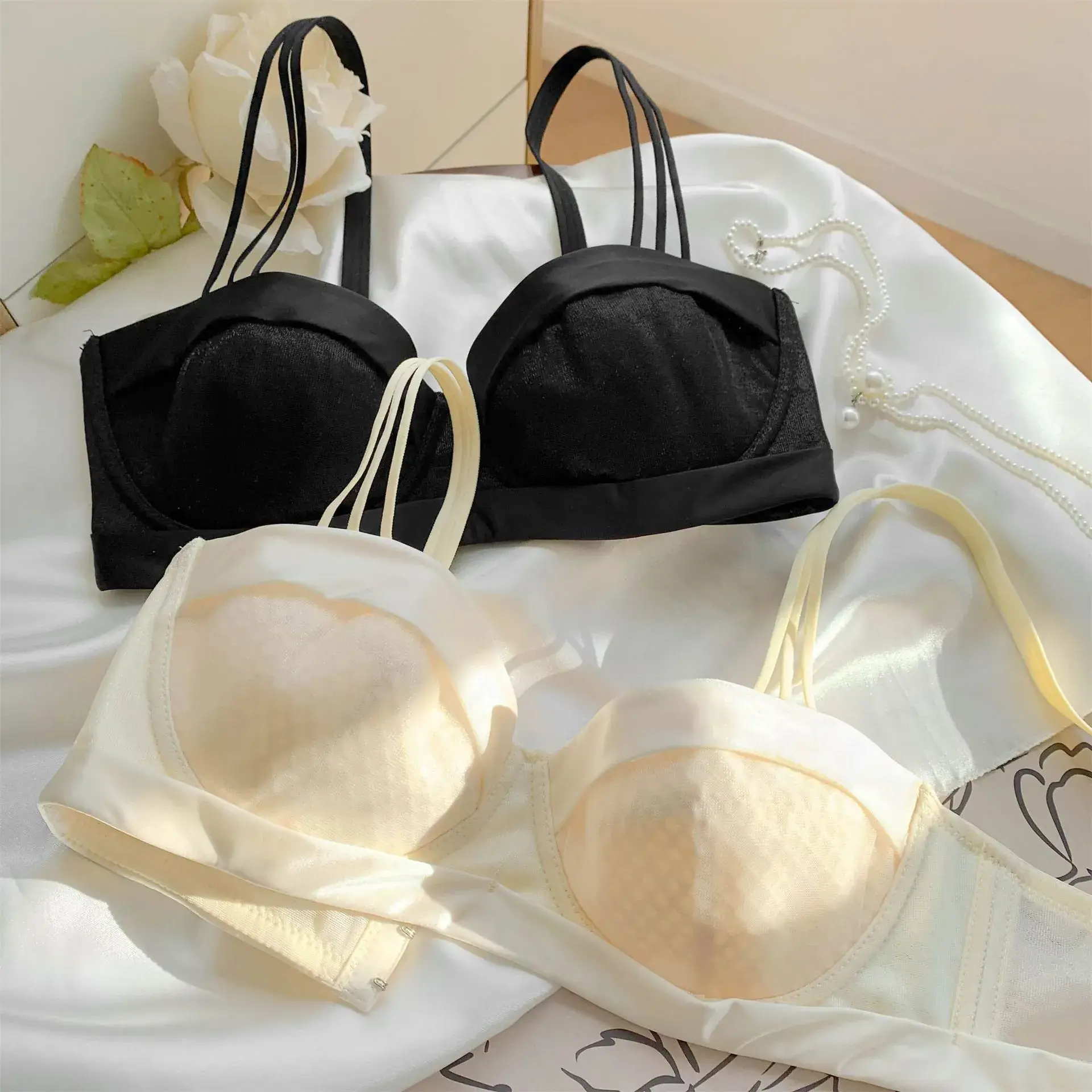 Women's White Anti-Sagging Bra with Steel Ring - Image 6