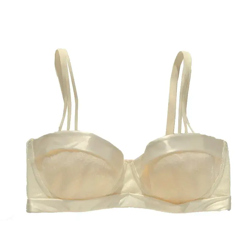 Women's White Anti-Sagging Bra with Steel Ring - Image 8