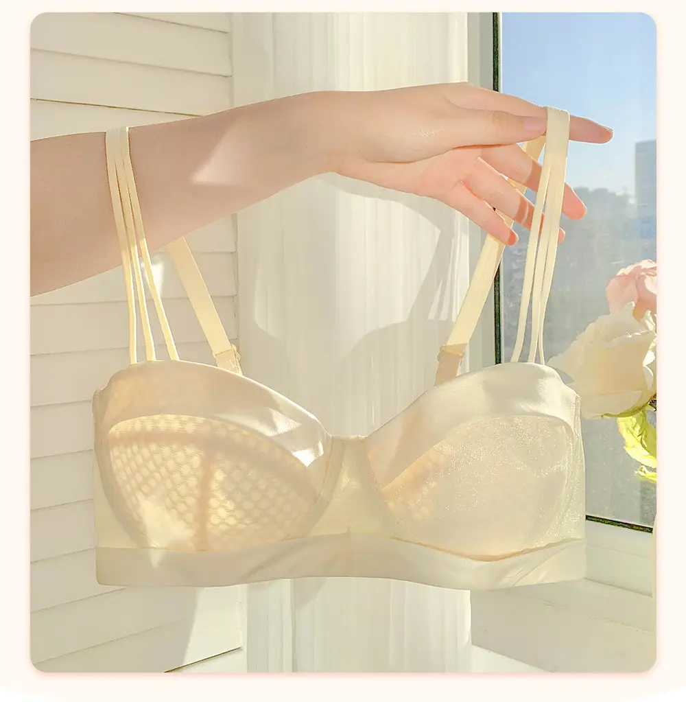 Women's White Anti-Sagging Bra with Steel Ring — feature 10