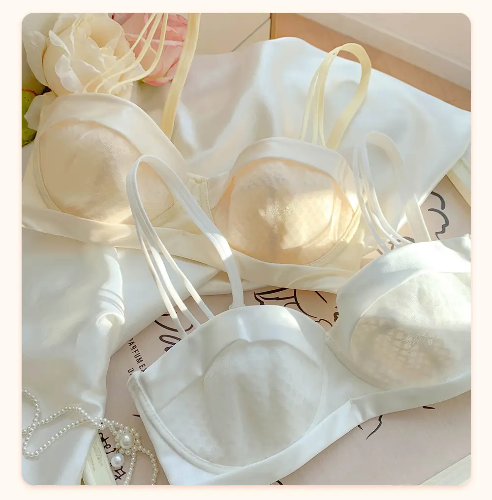 Women's White Anti-Sagging Bra with Steel Ring — feature 8
