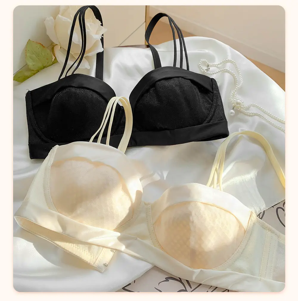 Women's White Anti-Sagging Bra with Steel Ring — feature 9