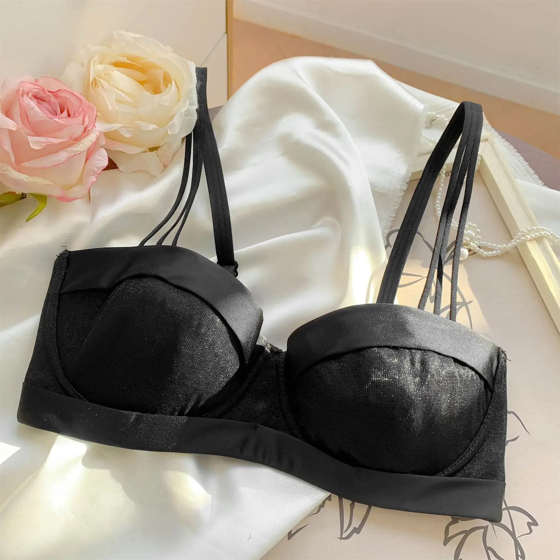 Women's White Anti-Sagging Bra with Steel Ring - Image 3